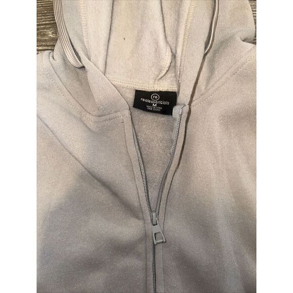 Real Essentials Brown Hooded Sweatshirt Size Medium. Zip/Pockets. NWOT. E - Picture 3 of 4